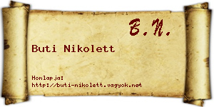 Buti Nikolett névjegykártya